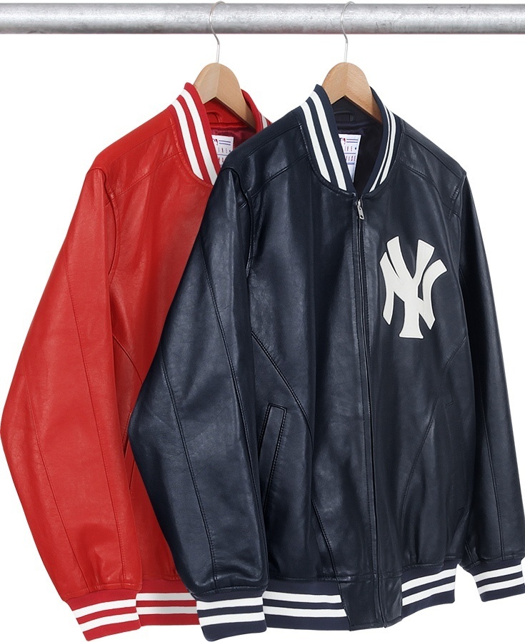 New York Yankees™/Supreme/'47 Brand® Leather Varsity Jacket